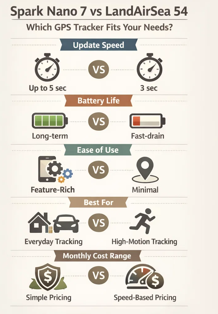 Spark Nano 7 and LandAirSea 54 features